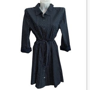 Tommy Hilfiger blue polka-dot shirt dress in EUC